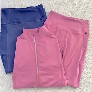 ACTIVE WEAR SET (2 leggings+long sleeve zip up)
